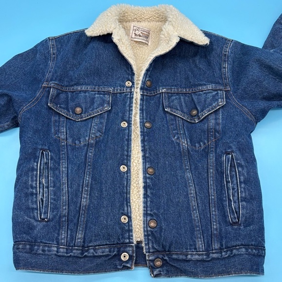 Vintage Gap Pioneer Jacket Mens M Denim Jean Trucker Sherpa Lined Western - Picture 2 of 10